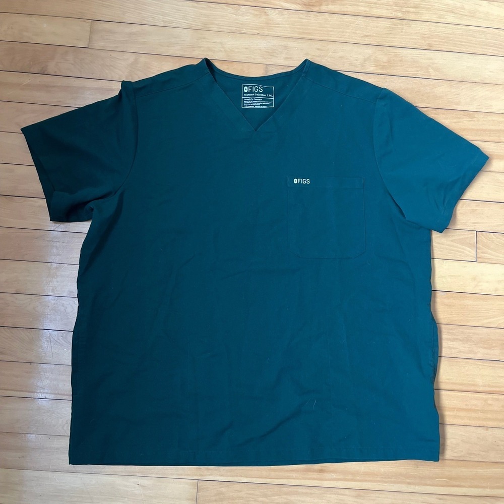 FIGS Technical Collection Hunter Green V-Neck Scrub Top 3XL Plus Size